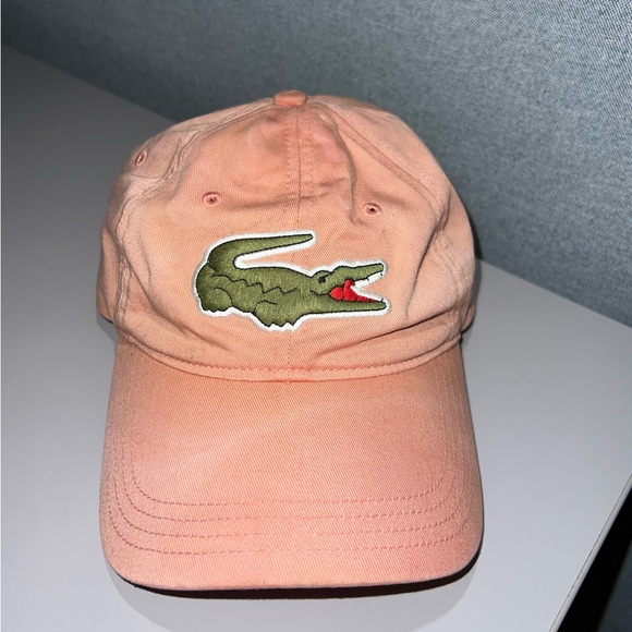 Lacoste Big Croc Twill Hat with Adjustable Leather Strap Closure - Picture 1 of 9